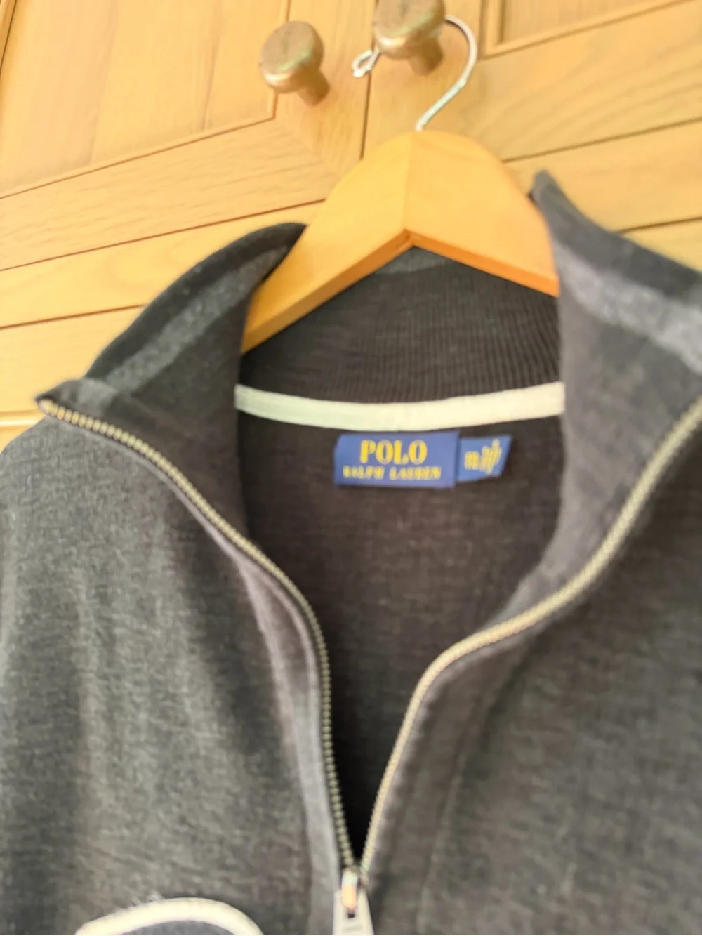 Polo by Ralph Lauren Black Quarter Zip Sweatshirt with White Logo Spellout XXL